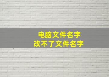 电脑文件名字改不了文件名字