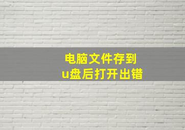 电脑文件存到u盘后打开出错