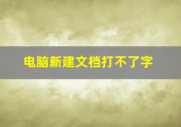 电脑新建文档打不了字