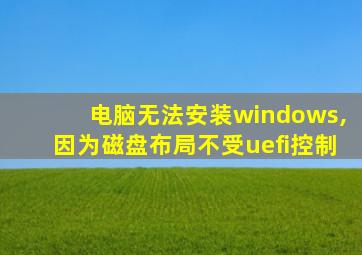 电脑无法安装windows,因为磁盘布局不受uefi控制