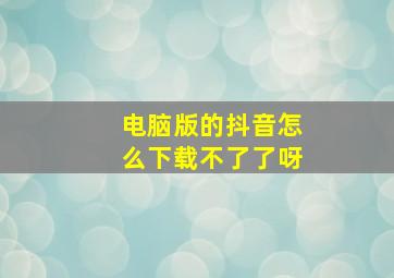 电脑版的抖音怎么下载不了了呀