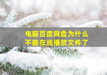 电脑百度网盘为什么不能在线播放文件了