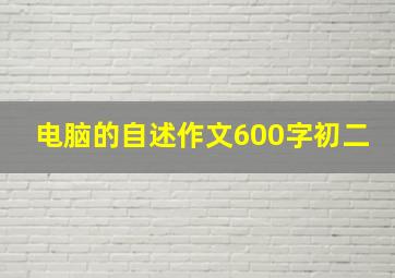 电脑的自述作文600字初二