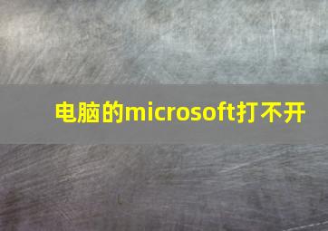 电脑的microsoft打不开