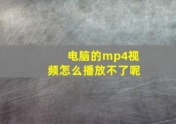 电脑的mp4视频怎么播放不了呢