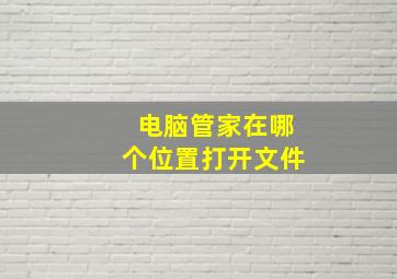 电脑管家在哪个位置打开文件