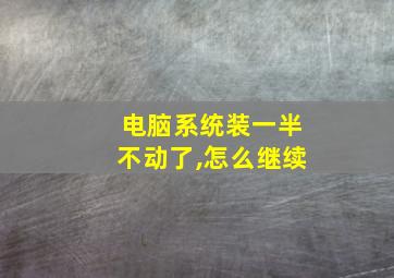 电脑系统装一半不动了,怎么继续