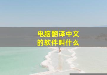 电脑翻译中文的软件叫什么