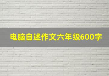 电脑自述作文六年级600字