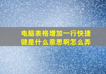 电脑表格增加一行快捷键是什么意思啊怎么弄