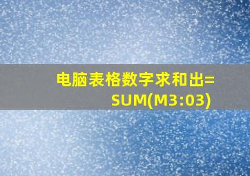 电脑表格数字求和出=SUM(M3:03)