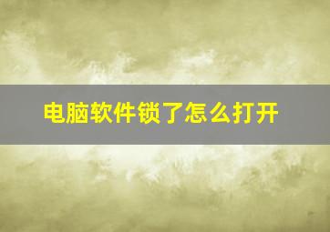 电脑软件锁了怎么打开