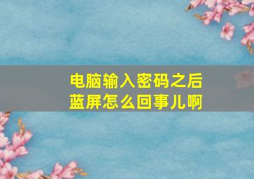 电脑输入密码之后蓝屏怎么回事儿啊