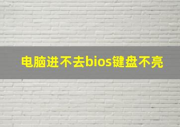 电脑进不去bios键盘不亮