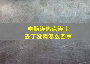 电脑连热点连上去了没网怎么回事