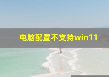 电脑配置不支持win11