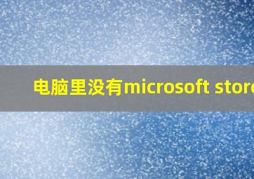 电脑里没有microsoft store