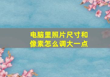 电脑里照片尺寸和像素怎么调大一点