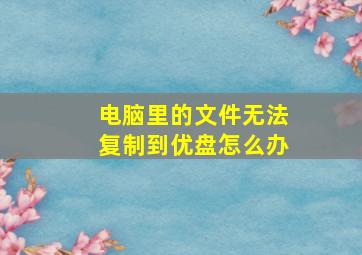 电脑里的文件无法复制到优盘怎么办