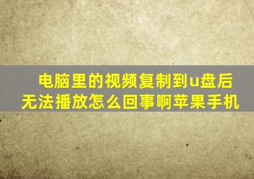 电脑里的视频复制到u盘后无法播放怎么回事啊苹果手机