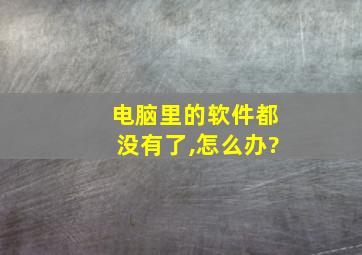 电脑里的软件都没有了,怎么办?