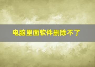 电脑里面软件删除不了