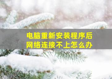 电脑重新安装程序后网络连接不上怎么办