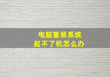 电脑重装系统起不了机怎么办