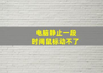 电脑静止一段时间鼠标动不了