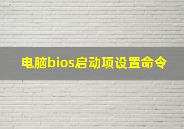 电脑bios启动项设置命令