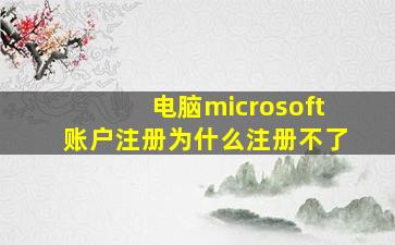 电脑microsoft账户注册为什么注册不了