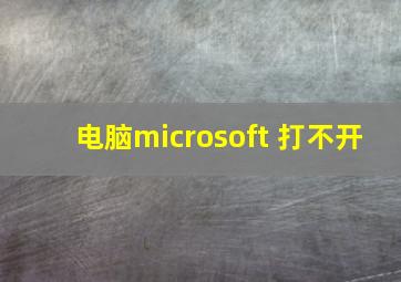 电脑microsoft 打不开