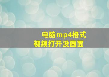 电脑mp4格式视频打开没画面