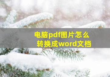 电脑pdf图片怎么转换成word文档