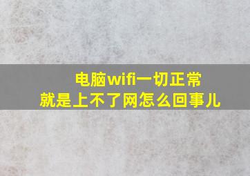 电脑wifi一切正常就是上不了网怎么回事儿