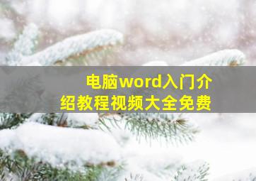 电脑word入门介绍教程视频大全免费