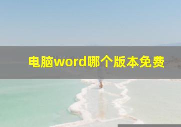 电脑word哪个版本免费