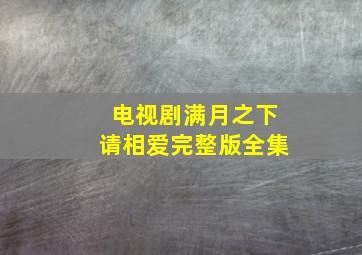 电视剧满月之下请相爱完整版全集