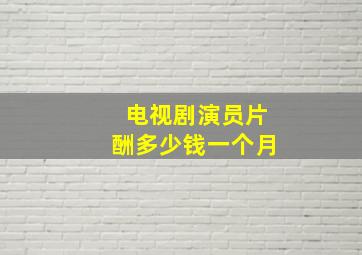 电视剧演员片酬多少钱一个月