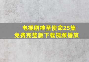 电视剧神圣使命25集免费完整版下载视频播放