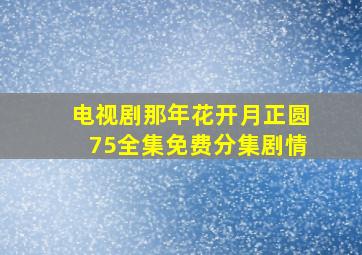 电视剧那年花开月正圆75全集免费分集剧情