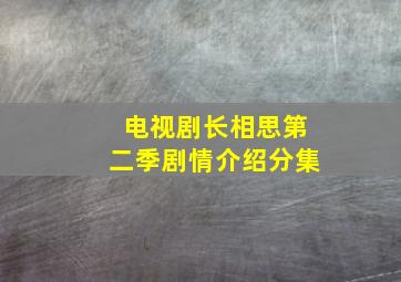 电视剧长相思第二季剧情介绍分集