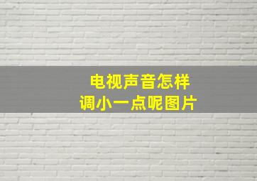 电视声音怎样调小一点呢图片