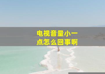 电视音量小一点怎么回事啊