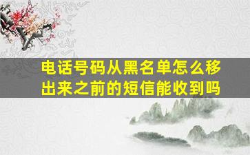 电话号码从黑名单怎么移出来之前的短信能收到吗