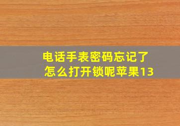 电话手表密码忘记了怎么打开锁呢苹果13