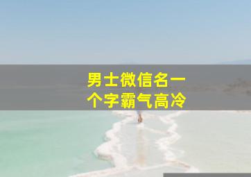 男士微信名一个字霸气高冷