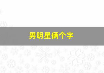 男明星俩个字