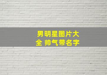 男明星图片大全 帅气带名字