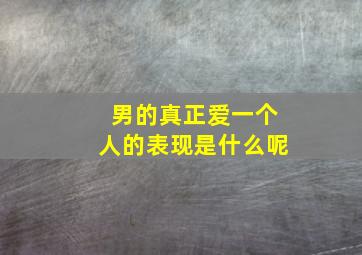 男的真正爱一个人的表现是什么呢